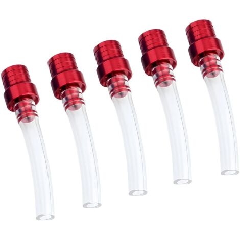 Sollbry 5 Pièces Tuba Bouchon Carburant, Valve Ventilation Reniflard Tuyau Pour Moto, Bouchon Du Réservoir D'essence Réservoir Pétrole Tuyau, Valve D'échappement Tuba Pour Réservoir Carburant(Rouge) (1/4)