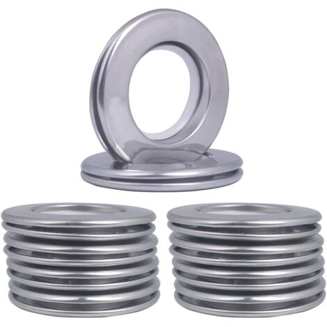 Sollbry 10 pièces oeilet de Rideau, Anneaux de Rideau en métal de diamètre intérieur avec œillets 42mm Rideaux à œillets Romains pour fenêtre de Salle de Bain (10 Pcs-Argent) (1/4)