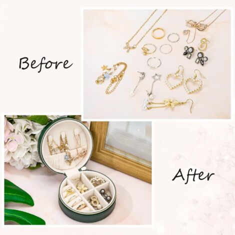 Boîte à Bijoux Tournante 5 étages - Organisateur Pour Bagues, Colliers, Boucles D'oreilles - Cadeau Fille/femme