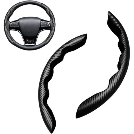 Sollbry – Housse de volant en fibre de carbone 38 cm – Antidérapante et imperméable – Confort de conduite amélioré – Installation facile (1/5)