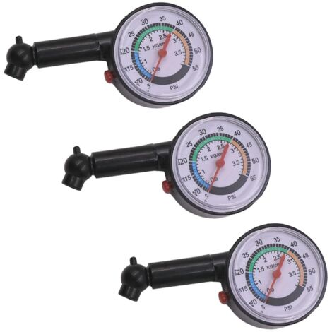 Sollbry Manomètre Pour Pneus, Testeur de Pression Des Pneus, Jauges de Pression des Pneus, Ce Qui Augmente la Sécurité de Votre Conduite en Mesurant, Pour Voiture, Vélo et Moto, 3 Pièces