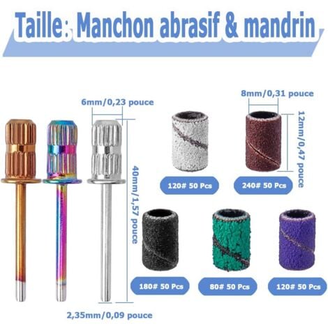 Rolybag Bandes Abrasives Pour Perceuse à Ongles, Grain 240 Avec Boîte De Rangement, Comprend 100 Bandes De Sable Superfines Et 2 Mandrins Pour La Plupart Des Perceuses à Ongles De 0,9 Cm