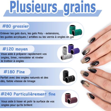 10 Pièces Manchons à Poncer Pour Ongles - Capuchons Abrasifs Pour Pédicure Et Manucure, Idéaux Pour Polir Et Lisser Les Ongles Naturels Ou Artificiels (13 X 19 Mm) - 6
