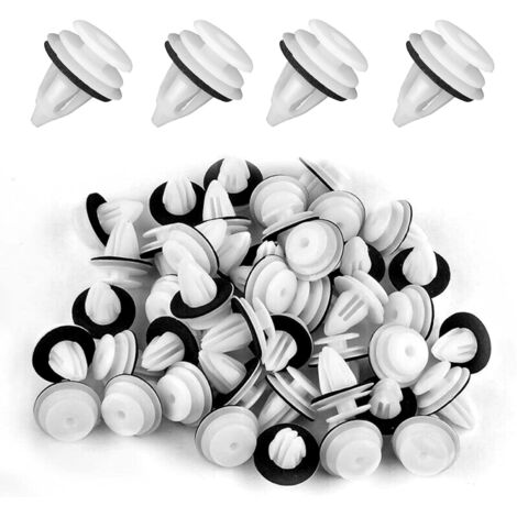 Sollbry Clip de Fixation de Voiture, 50 Pièces Universal Retenue Vehicle Clips Rivets en Plastique, Fixation de Carrosserie Garniture de Voiture pour Auto Voitures Panneaux de Portes