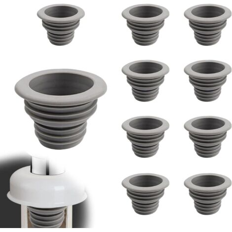 Sollbry Bouchon Etancheite Machine Laver 10 Pièces, Gris Tuyau Vidange Déodorant (40 × 32 Mm), Fil Tuyau Bouchon D'Étanchéité, Anti Reflux Anti Taches, pour Machines Laver Cuisines Salles Bains (1/5)