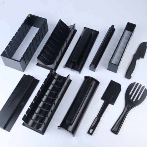 Sollbry Kit de fabrication de sushis pour débutants - Machine à sushi originale Deluxe Tutoriels vidéo en ligne exclusifs complets avec couteau à sushi Ensemble de sushis 11 pièces - Facile et amusant (1/3)
