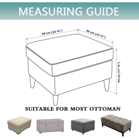 DUJUIKE Housse Ottomane Housses de Pouf Extensible Rectangulaire