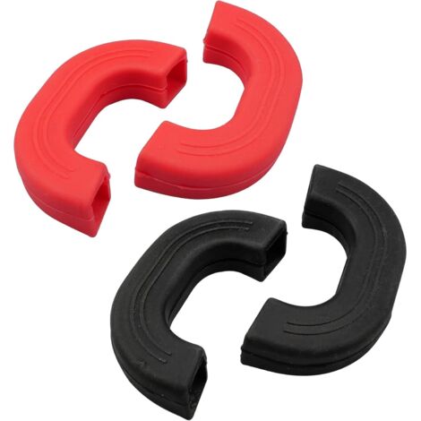 Sollbry 4 Pièces Support de Poignée Chaude en Silicone Poignées De Casserole Protect Anti Brûlure 2 Paires pour Cuisson Casserole Poêles Frire Plateaux de Four(Rouge, Noir) (1/5)