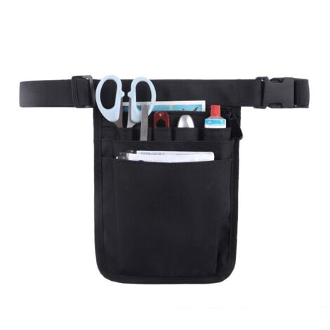 Sac Banane Infirmière Pratique - Organisateur Ceinture Multi-Poches Réglable, Idéal Pour Infirmières, Aides-Soignants Et Coiffeurs - Noir