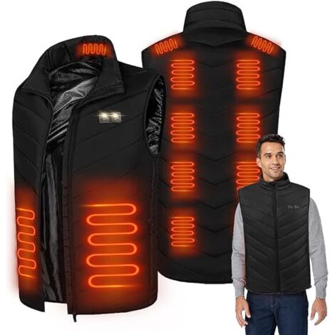 Veste Chanel Doudoune Chauffante Gilet Chauffant USB Homme/femme - 9 Zones De Chaud Pour Ski, Camping (sans Manches) Veste Chauffante Femme Sweat Capuche Homme