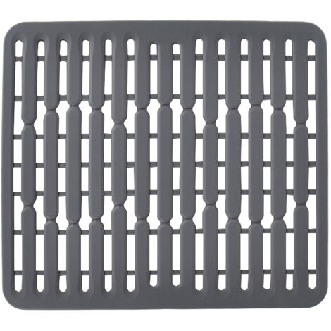 Évier de cuisine Tapis en silicone Grille Design Rotective Pad Pliant Antidérapant Protecteur d'évier pour un séchage rapide de la vaisselle