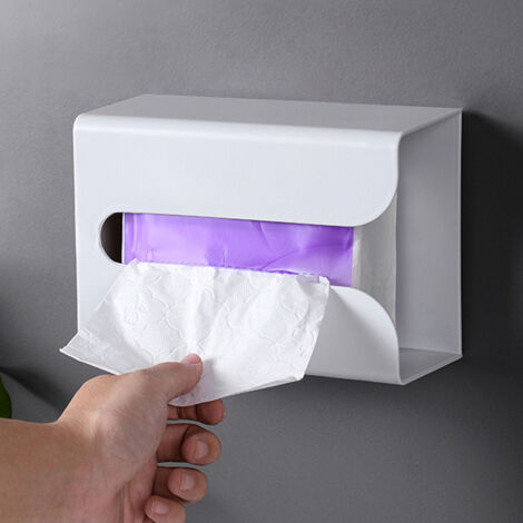 Support Mural Boîte à Mouchoirs TFY | Porte Boîte Papier Cuisine Sans Perçage | Compatible Mouchoirs Visage & Appareils 6,3-17,8 Cm | Noir Élégant