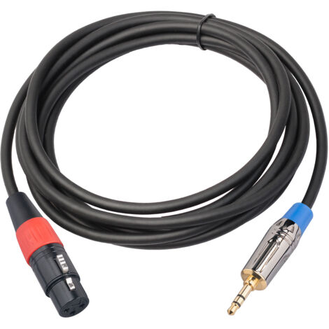 Sollbry câble XLR Jack 3.5mm, Câble de microphone XLR Femelle vers 3,5mm mini jack pour caméscopes, appareils photo reflex numériques, appareil d'enregistrement d'ordinateur, etc. - 1M (1/5)