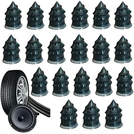 Sollbry Lot de 20 Clous en Caoutchouc pour réparation de Pneu de Voiture et Moto Taille 6.812.7cm (1/4)