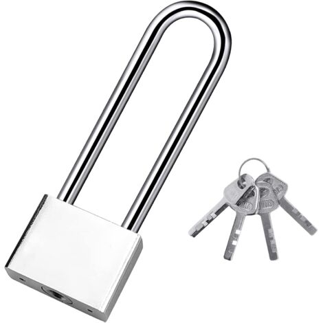 Sollbry – Cadenas à clé 40mm avec 4 clés – Anse longue 13.2 cm – Antirouille et résistant à la corrosion – Sécurité pour entrepôt et clôtures - tures-40mm (1/5)