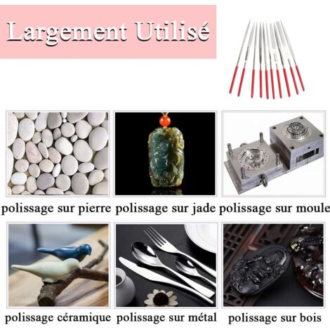 YDHfdc 20 Pièces Mini Limes à Aiguilles Diamantées 3x140mm Pour Bijoux, Verre, Bois Et Céramique