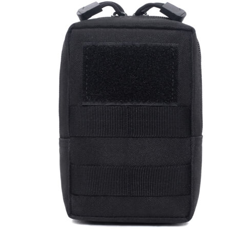 Sollbry 2pcs Pochette tactique multifonction pour téléphone portable Molle - Pochette EDC Slim Utility - Avec étui pour téléphone portable - Grande taille - Noir (1/4)