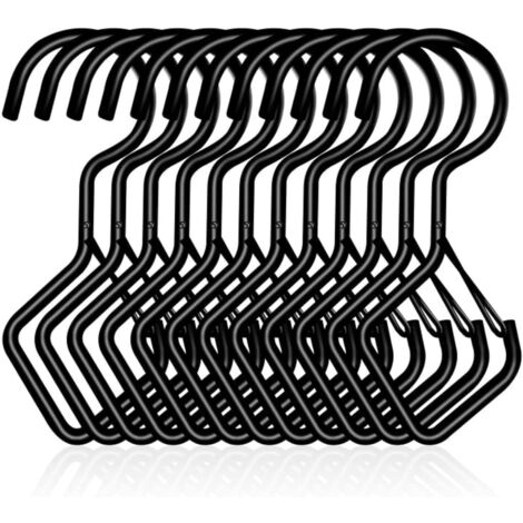 Sollbry 12 Pièces Crochets en S avec Boucle, Crochet en S Crochet en Métal Robuste Crochet, Crochet Multifonctions, pour Cuisine, Salle de Bain, Chambre et Bureau(Noir) (1/5)