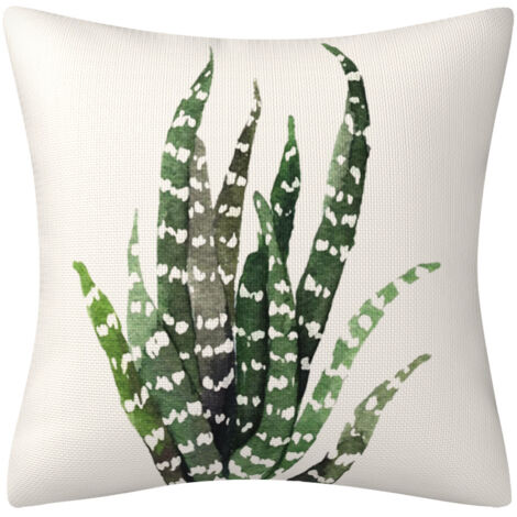 Bonhause Lot De 4 Taies D'Oreiller Feuilles Tropicales 40x40 Cm – Vert Palmier, Polyester Lin, Déco Nature Salon Chambre Jardin