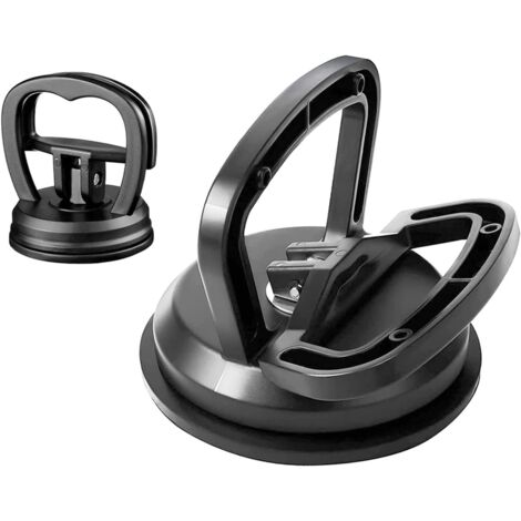 Sollbry Extracteur de bosses de voiture, outils puissants de débosselage de voiture pour la réparation des bosses de voiture, verre, écran, carrelage et objets en mouvement (1 grand noir et 1 petit no (1/4)