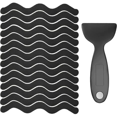Sollbry Autocollants antidérapants pour baignoire de salle de bain - Lot de 36 autocollants de sécurité pour baignoire avec grattoir de qualité supérieure pour baignoire, douche, escalier, bateau (noi (1/5)