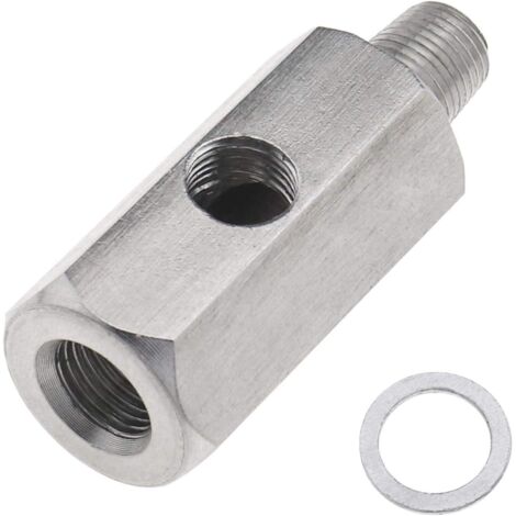 Sollbry M12x1.5 1/8 NPT Té de Capteur de Pression D'Huile Adaptateur DIY Ligne Turbo Connecteur - en Acier Inoxydable (1/5)