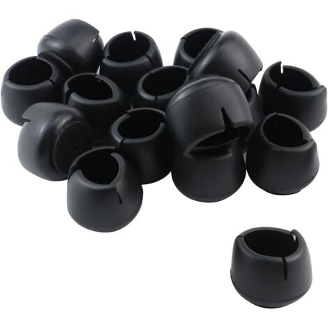 Sollbry 20 patins de meubles noirs en silicone avec patins en feutre, protections de sol, patins antidérapants pour canapé, chaise, table, pieds, capuchons pour diamètre rond (1/3)