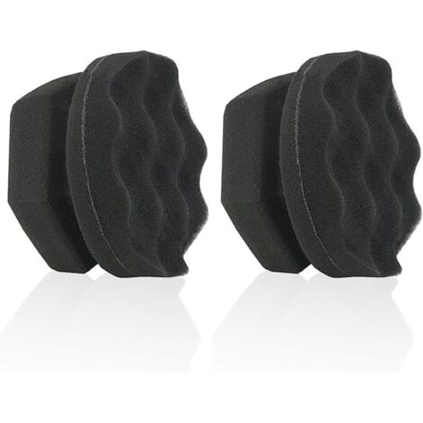 Sollbry Lot de 2 grands applicateurs en coton ciré, brosse pour pneu de voiture, éponge de polissage composite, brosse à lustrer, applicateur, convient pour le polissage de voiture (1/5)