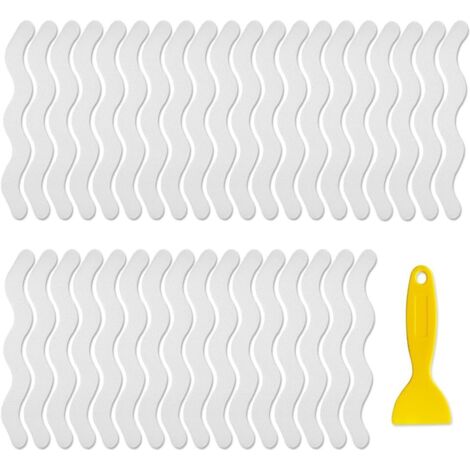 Sollbry 36 autocollants antidérapants pour baignoire, autocollants antidérapants pour douche, bandes adhésives de sécurité pour baignoire avec 2 grattoirs de qualité supérieure pour baignoire, douche, (1/5)