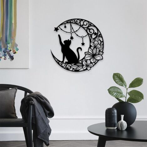 CREATCABIN Décoration murale en métal avec motif de chat - Décoration