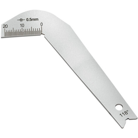 Sollbry Jauge de Foret, Guide d'angle d'affûtage, Jauge d'affûtage de Foret, Guide de Foret d'angle en Acier Inoxydable, Outil d'affûtage de Foret d'angle de 118 Degrés pour (1/5)