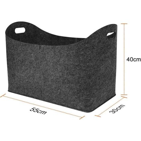 Panier de rangement noir en feutrine – avec poignées | Leroy Merlin Panier de rangement noir en feutrine – avec poignées | Leroy Merlin