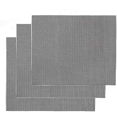 Sollbry Grille Barbecue Tapis de Cuisson Antiadhésif 3 Pièces - Feuille de Cuisson Réutilisable Résistante à la Chaleur de Gril, pour Le Barbecue D'intérieur et Extérieur,40×30cm (1/5)