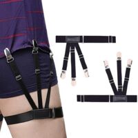 Sollbry Supports de chemises pour homme, Porte chemise pour homme, Porte chemise, Porte chemise élastique réglable avec pinces antidérapantes élastique unisexe -1 paire