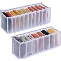 Sollbry Organisateur de Tiroir Pliable - 2 pcs Rangement sous Vetement, Rangement Tiroir Vetement Organisateur Vetement, pour Chaussettes, sous-Vêtements, Vêtements de Bébé, Cravates,Blanc