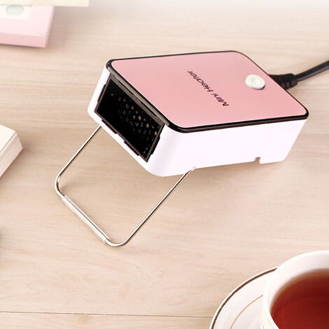 BEBUSINGOTO Chauffage à économie d'énergie de sécurité Mini Portable Room Office Desktop Electric Fan Heater Air Warmer rose (1/5)