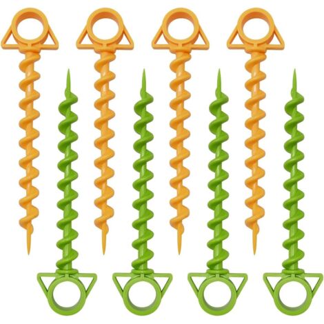 BEBUSINGOTO 8 Pièces Piquets De Tente Piquets Métalliques Robustes Piquets d'ancrage Au Sol Piquet Toile De Tente Peg Sardine Tente pour Pelouse Plage Camping (1/5)