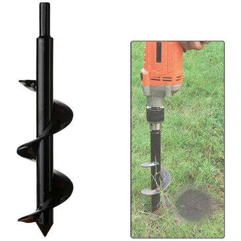 BEBUSINGOTO Foret de jardin, tige en spirale en acier inoxydable, outil pratique de plantation de fleurs et d'arbustes (diamètre : 8 cm, longueur : 30 cm) (1/5)