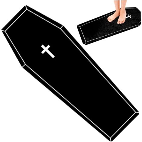 BEBUSINGOTO Tapis Halloween Tapis de Salle de Bain Halloween Tapis Goth Tapis Goth 51x19 Pouces sans Glissement de Style Gothique de Bain de cercaille (1/4)
