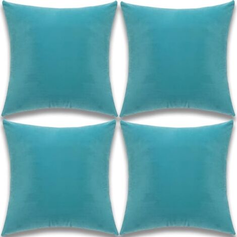 BEBUSINGOTO Housses de coussin décoratives en velours doux de qualité supérieure pour canapé-lit, lot de 4, bleu sarcelle, 45 x 45 cm (1/5)
