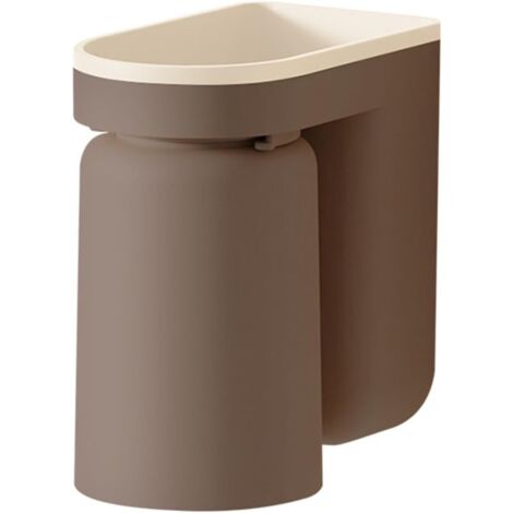 BEBUSINGOTO Lot de 2 porte-brosses à dents à coller, support mural avec tasse, support de brosse à dents à coller 2 en 1, support de brosse à dents de douche pour salle de bain (marron) (1/4)