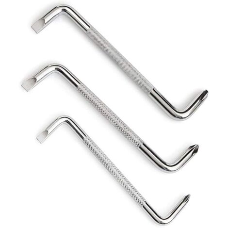 BEBUSINGOTO Lot de 3 tournevis décalés avec tête magnétique de type Z avec Philips et tête plate (1/4)