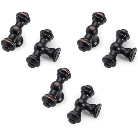 BEBUSINGOTO Poignées noires 6 pièces, boutons d'armoire de cuisine, boutons de meubles modernes pour tiroirs de commode avec vis (1/5)