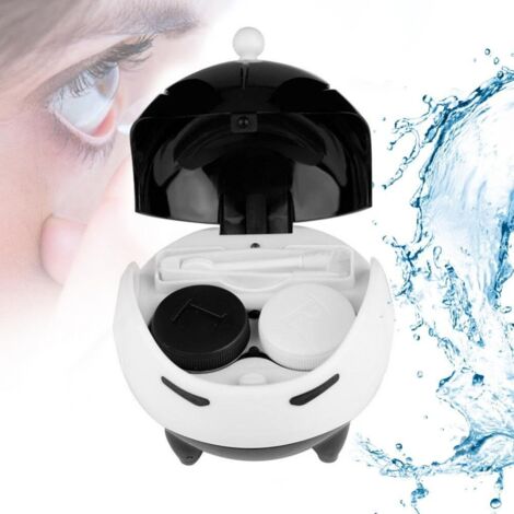 BEBUSINGOTO Portable Lentille De Contact Automatique À Ultrasons Lentilles De Nettoyage De Lave-Linge Cleaner Lens Lens, Usb Charge(Noir) (1/5)