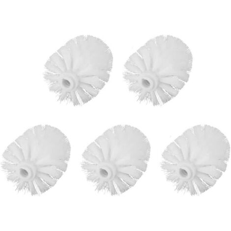 BEBUSINGOTO Têtes de brosse de toilette de rechange, lot de 5 têtes de brosse de toilette de rechange, boule de salle de bain, nettoyeur de brosse de toilette pour la maison, l'hôtel (1/5)