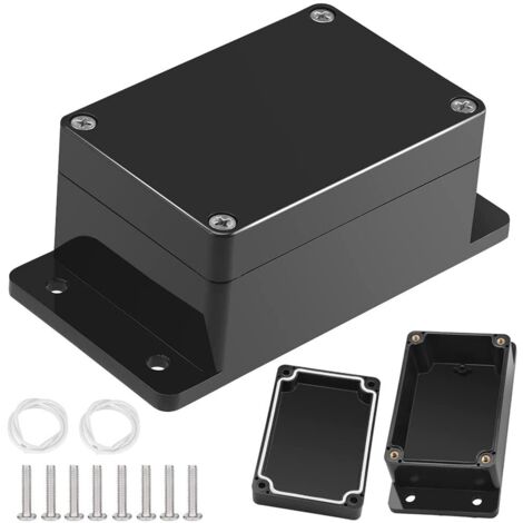 BEBUSINGOTO 2 PCS Boîtes de Jonction Électriques Étanche Boîtiers Électroniques en Plastique Noir Boîte Dérivation de Connexion de Câblage DIY pour Projet Élect (1/5)