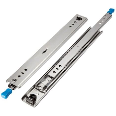 BEBUSINGOTO 1 Paire Glissières Tiroirs 400mm Industriel Coulisses à Billes avec Fonction de Verrouillage pour Car Étagères Charge 120kg (1/5)