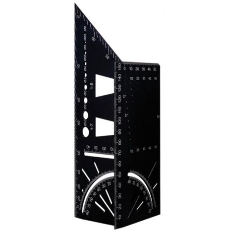 BEBUSINGOTO Équerre Menuisier 3D, Angle Règle Alliage d'Aluminium 45 90 Degrés d'Onglet Travail du Bois Règle de Mesure Poutres Tubes (1/5)