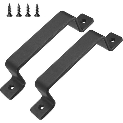 BEBUSINGOTO lot de 2 Poignées de porte de grange coulissantes, quincaillerie pour poignées de portail, poignées de porte de garage de 7,5 pouces pour intérieur et extérieur (1/4)