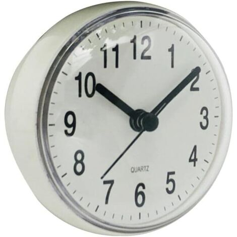 BEBUSINGOTO Horloge Murale Mini-Ventouse De Salle De Bains Imperméable 70mm Horloge Murale Convient À La Cuisine Toilette Small Horloges Table
